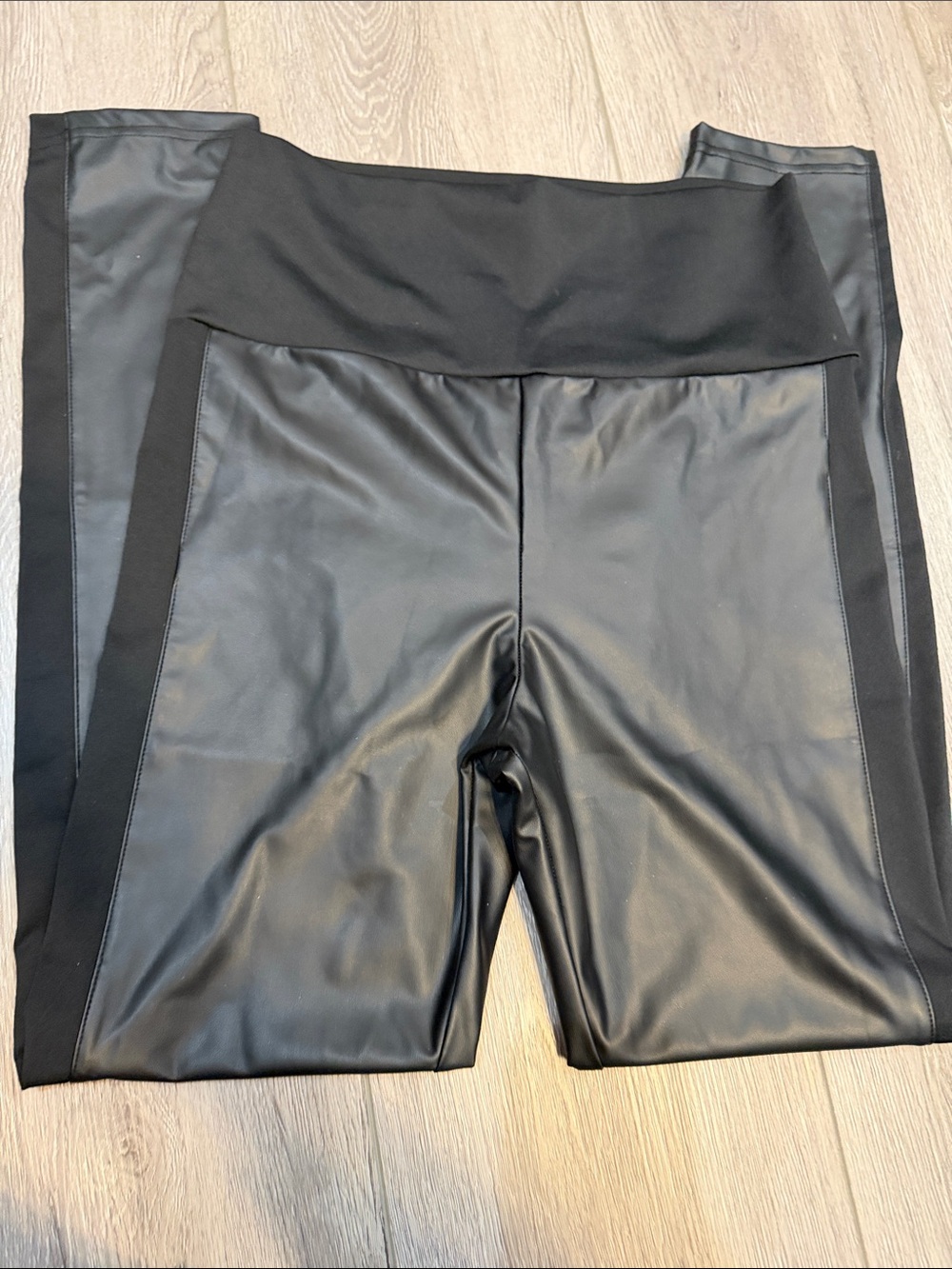 Black Faux Leather High-Waist Leggings